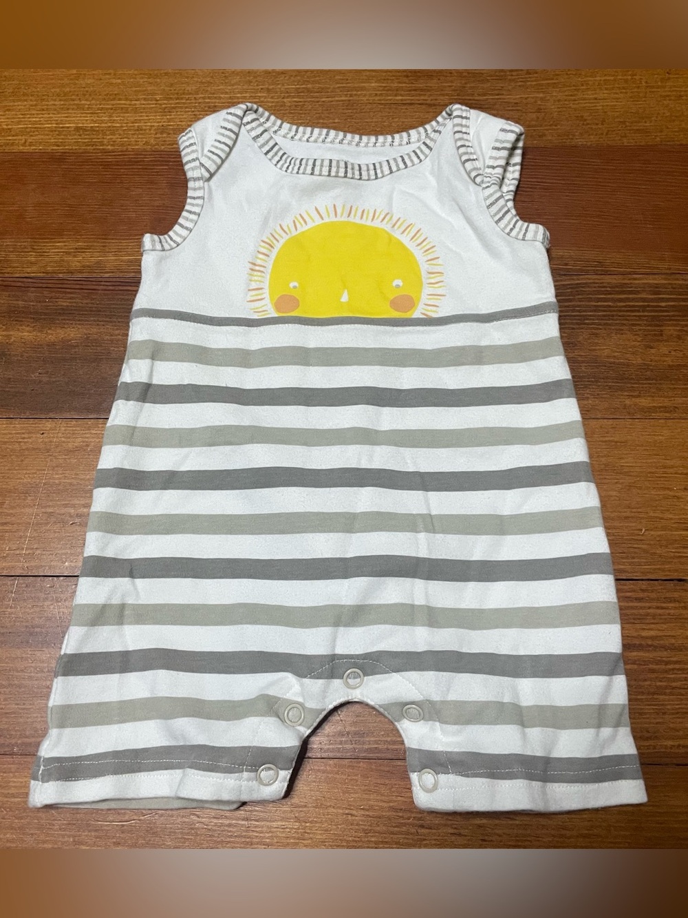 Pehr for Indigo Baby Sleeveless Sun Stripe Romper - Yellow & Gray Size 3-6 Month